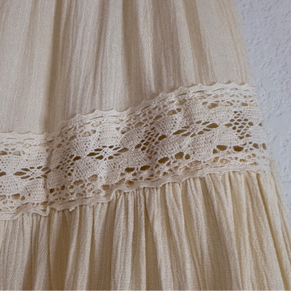 🆕 Boho Western Lace-Tiered Maxi Skirt – Antique White – XL 🆕 - Picture 6 of 16
